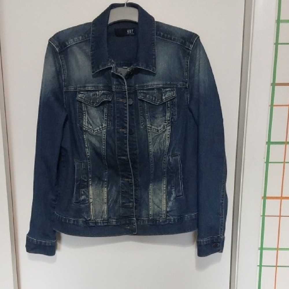 KUT from the Kloth Dark Wash Denim " Emma Boyfriend Jacket".